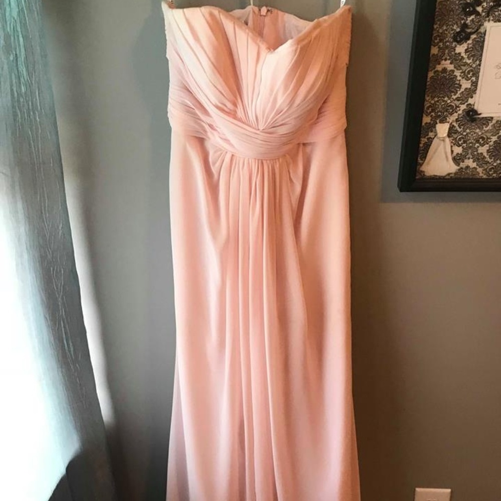 David's Bridal Strapless Floor Length Dress